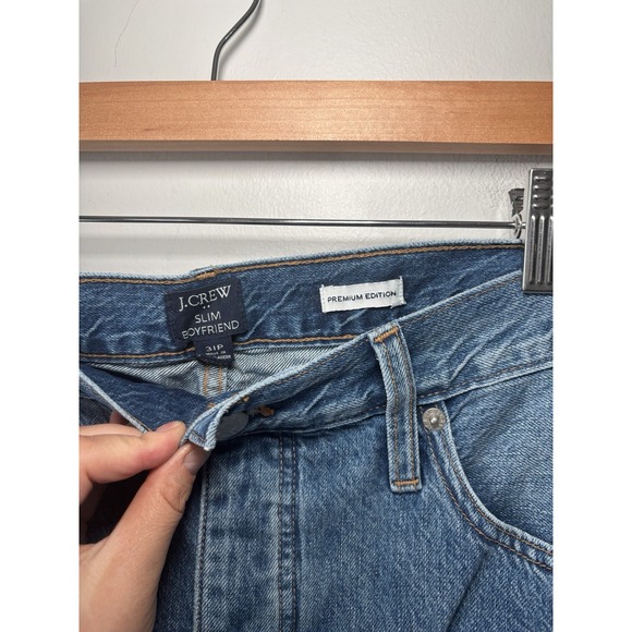 J.Crew Premium Slim Boyfriend Patched Denim Jeans Size 31 Petite Cotton NEW‎ - Picture 7 of 11